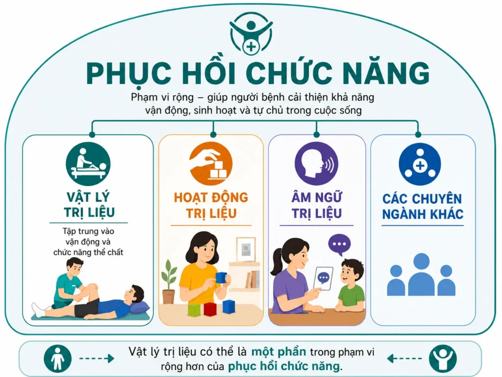 Mối quan hệ giữa vật lý trị liệu và phục hồi chức năng